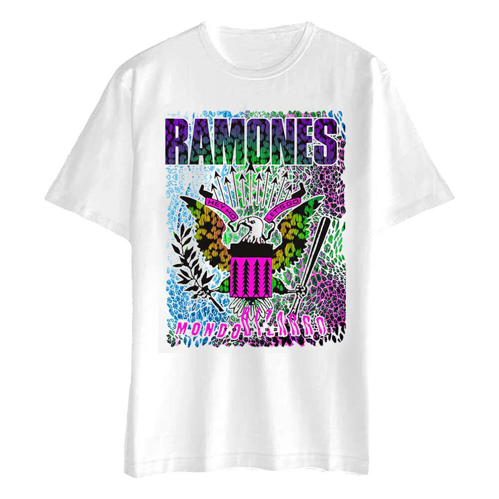 Ramones Unisex Adult Animal Print Cotton T-Shirt (White) - RO5014