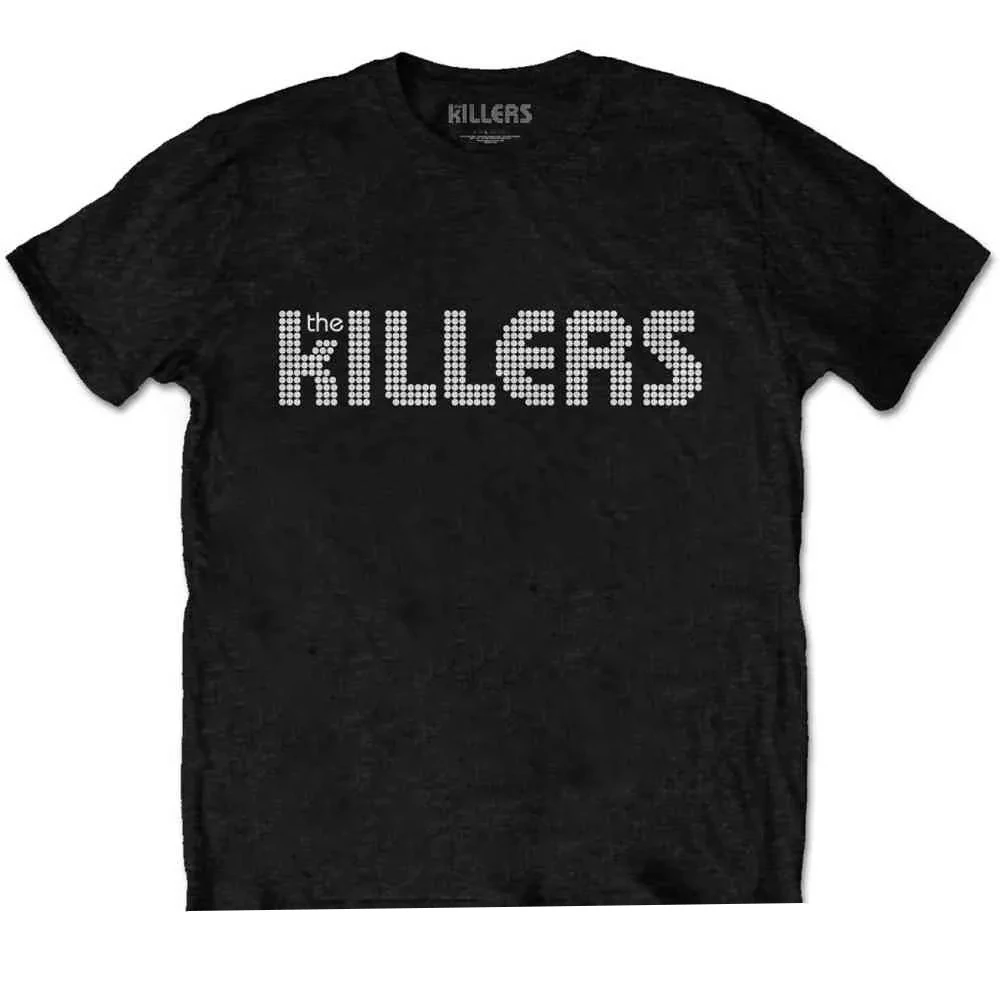 The Killers Unisex Adult Dotted Cotton Logo T-Shirt (Black) - RO7233