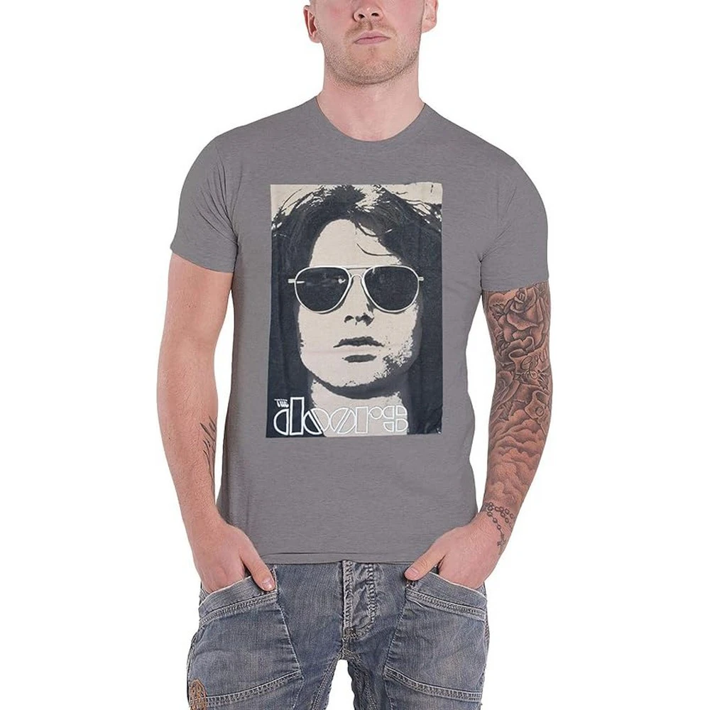 The Doors Unisex Adult Summer Glare Cotton T-Shirt (Grey) - RO6031