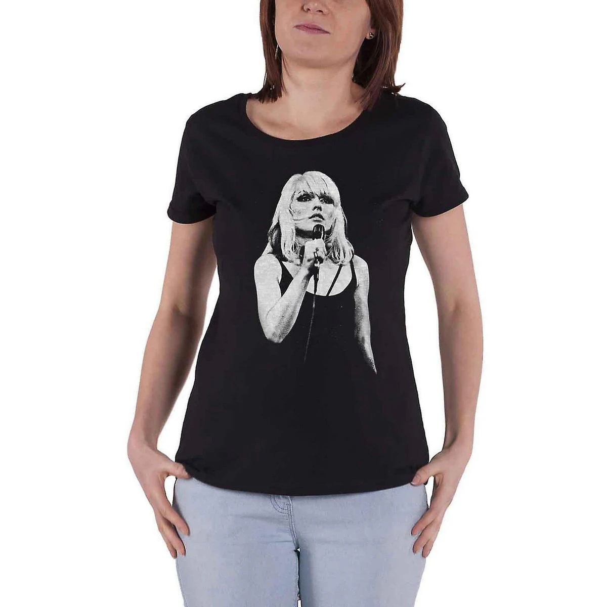 Debbie Harry Womens Open Mic Cotton T-Shirt (Black) - RO3790