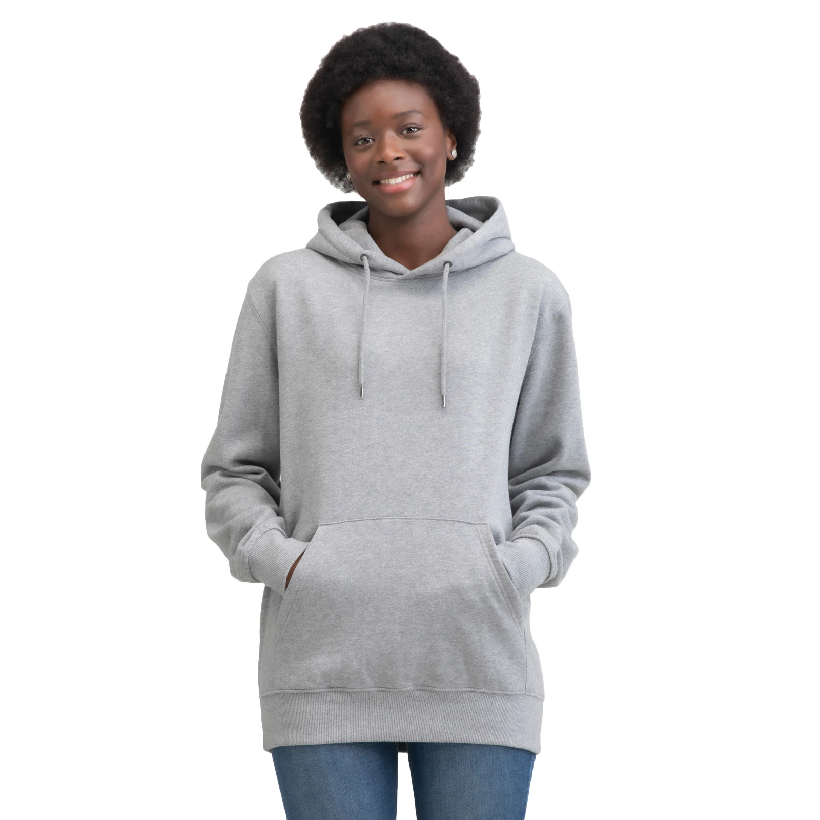 Mantis Unisex Adult Essential Marl Hoodie (Heather Grey) - PC4918