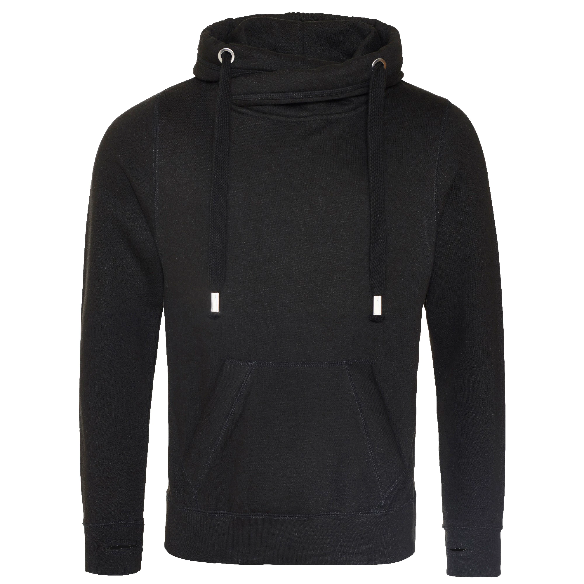 AWDis Hoods Mens Cross Neck Hoodie (Jet Black) - RW5363