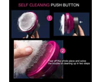Self-Cleaning Safe Slicker Dog Shedding Grooming Brush With Massage Particles Removes Loose Hair Tangles