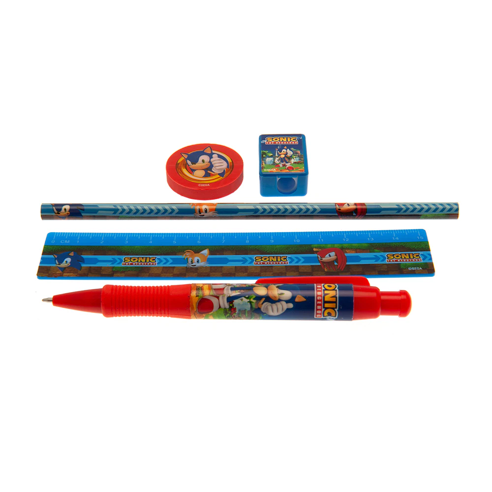 Sonic The Hedgehog Stationery Set (Pack of 5) (Blue/Red) - TA10942