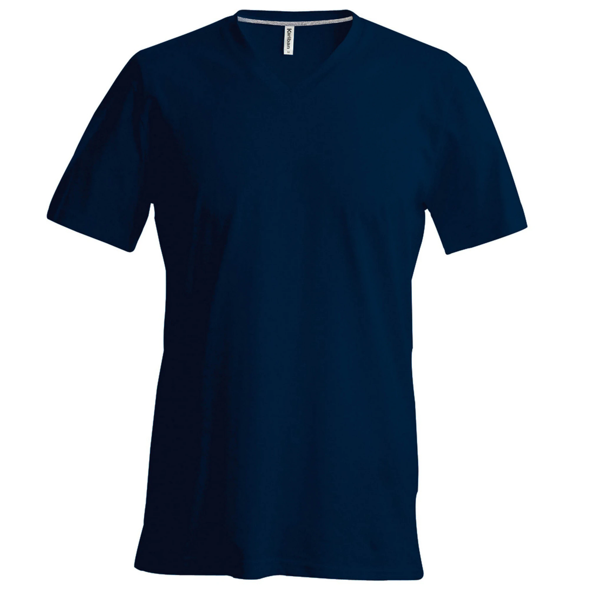 Kariban Mens Short Sleeve V Neck Slim Fit T-Shirt (Navy) - RW707