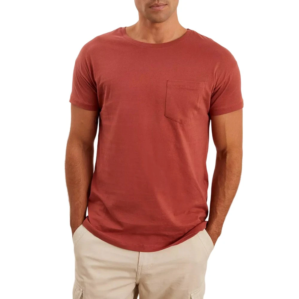 Maine Mens Pocket Crew Neck T-Shirt (Rust) - DH6156