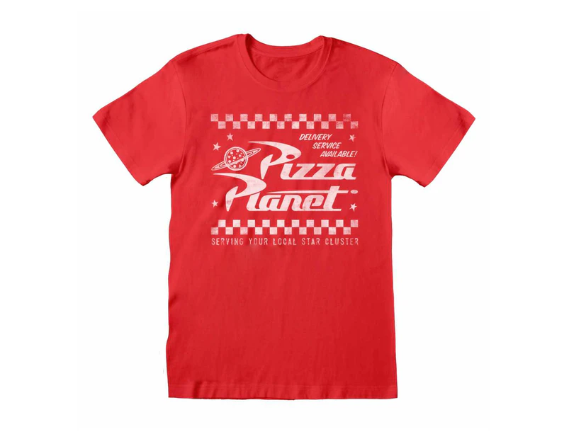 Toy Story Unisex Adult Pizza Planet T-Shirt (Red) - HE1301