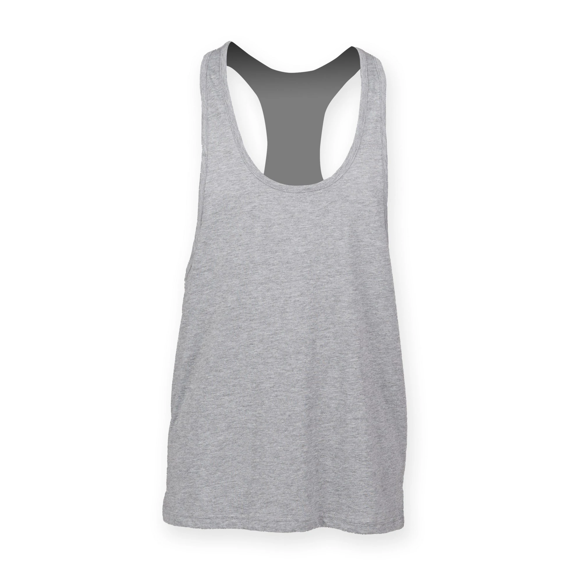 Skinnifit Mens Plain Sleeveless Muscle Vest (Heather Grey) - RW4741