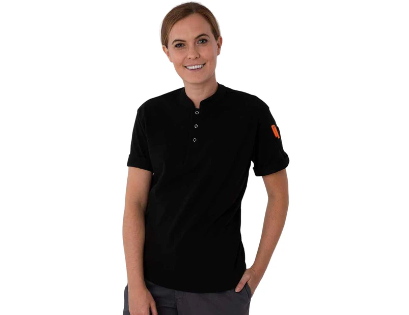 Le Chef Unisex Adult Piqué Knitted Chef Shirt (Black) - PC6622