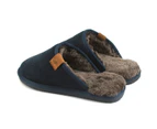 Eastern Counties Leather Mens Tipped Sheepskin Slippers (Navy) - EL379