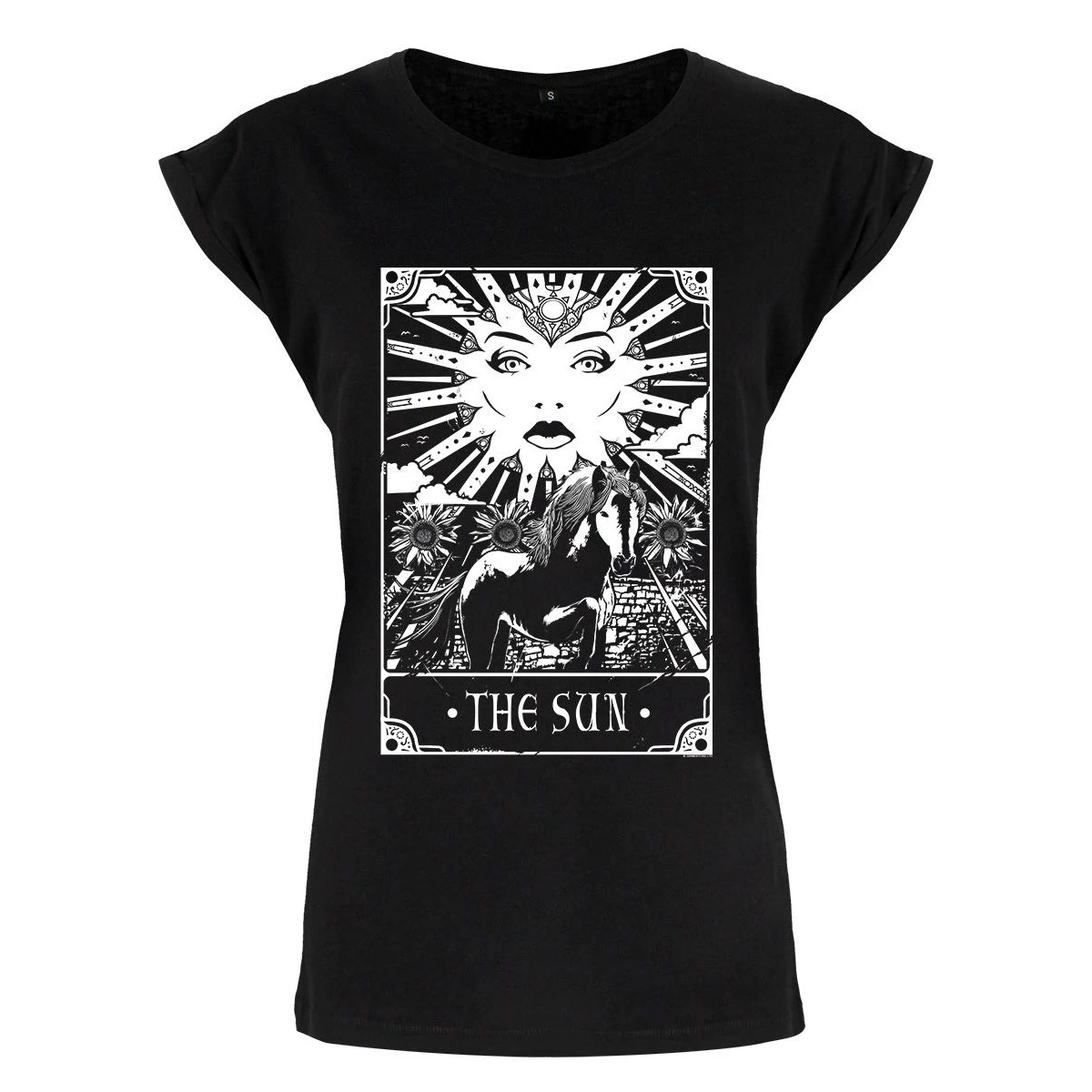 Deadly Tarot Womens The Sun T Shirt (Black) - GR1693