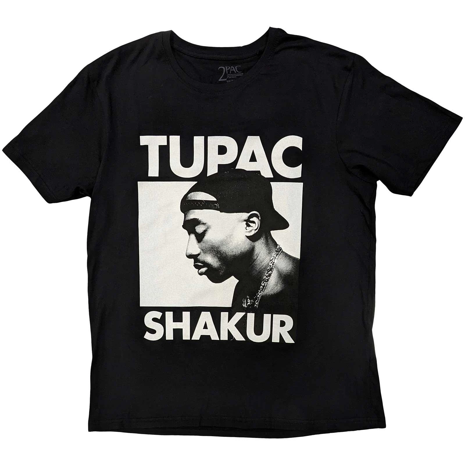 Tupac Shakur Unisex Adult Eyes Closed Cotton T-Shirt (Black) - RO5818