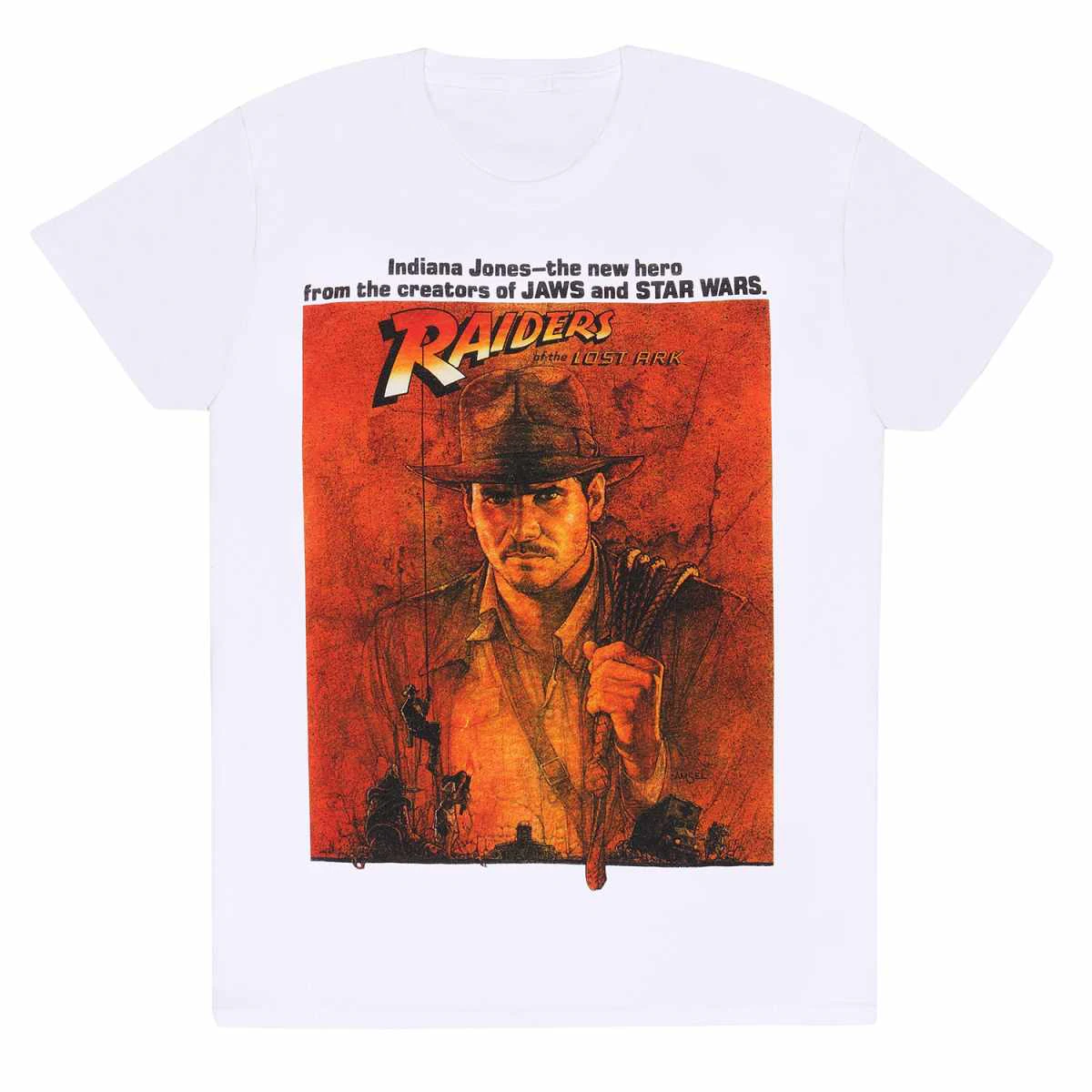 Indiana Jones Unisex Adult Raiders Of The Lost Ark Poster T-Shirt (White) - HE1700