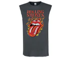 Amplified Mens Hot Tongue The Rolling Stones Tank Top (Charcoal) - GD1714