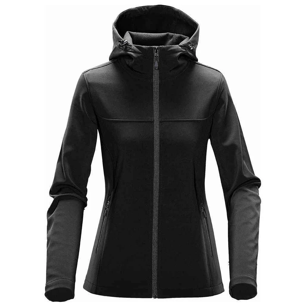 Stormtech Womens Orbiter Hooded Soft Shell Jacket (Black/Dolphin) - PC4464