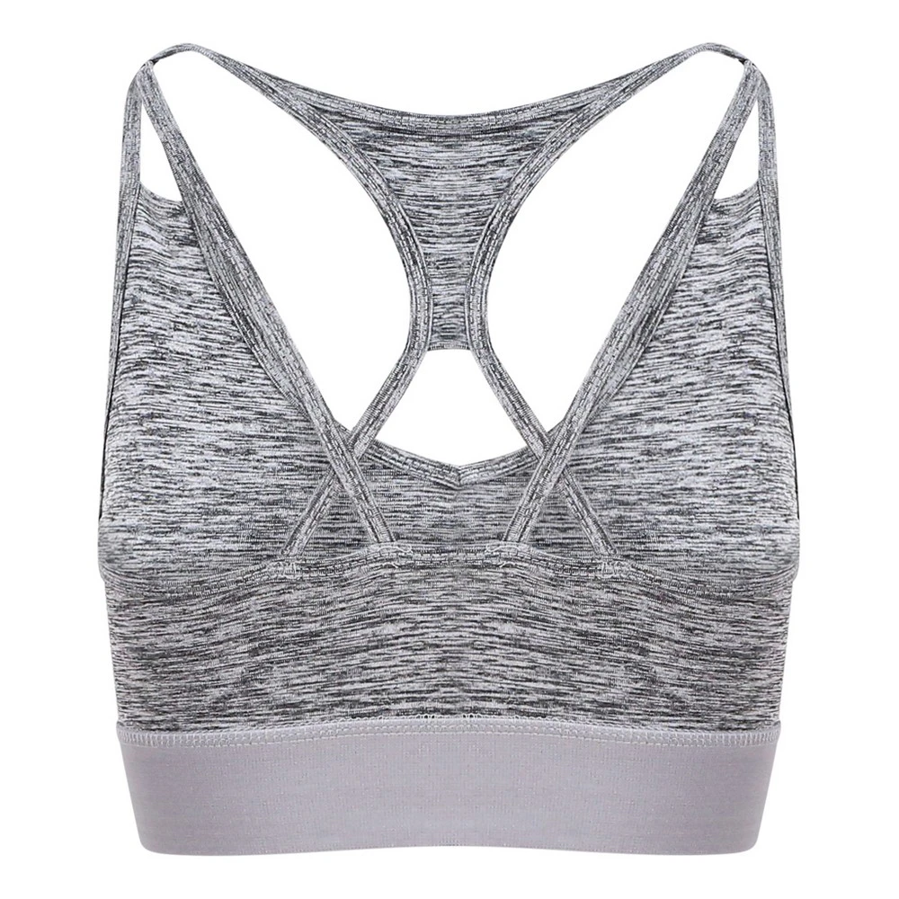 AWDis Just Cool Womens Girlie Cross Back Crop Top (Grey Melange) - RW6614