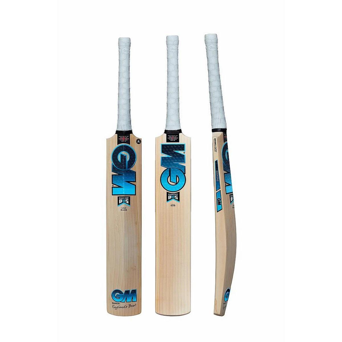 Gunn And Moore Diamond 606 English Willow Cricket Bat (Light Beige/Blue) - RD2607