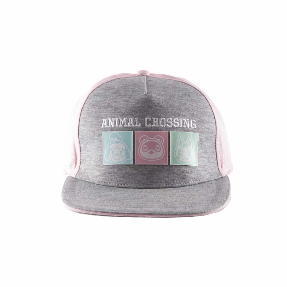 Animal Crossing Unisex Adult New Horizons Pastel Square Baseball Cap (Heather Grey) - HE1842