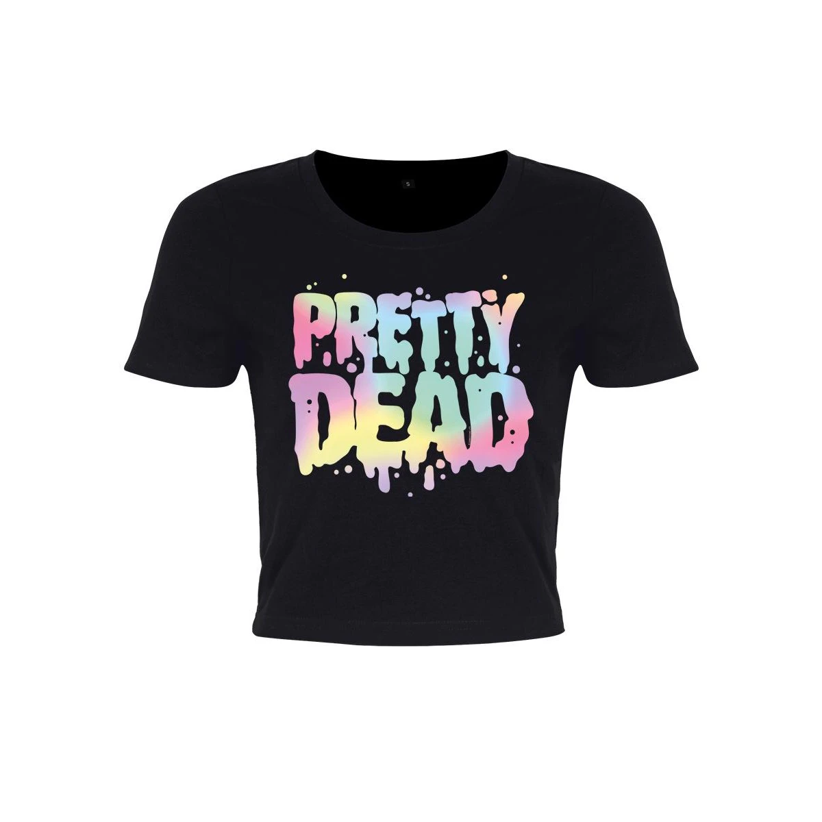 Grindstore Womens Pretty Dead Pastel Goth Crop Top (Black) - GR2910