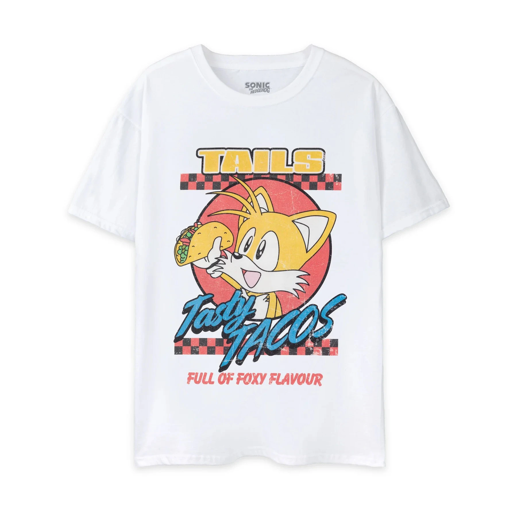 Sonic The Hedgehog Unisex Adult Tasty Tacos T-Shirt (White) - NS7636