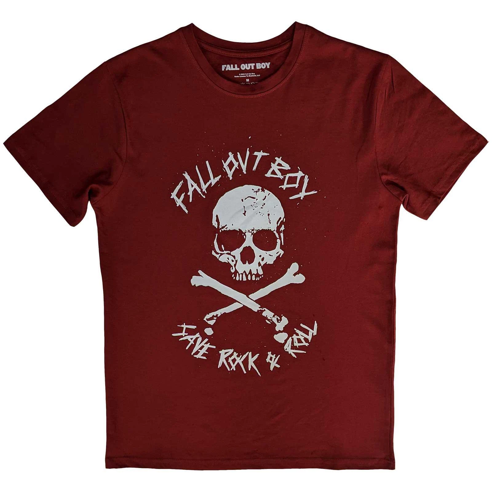 Fall Out Boy Unisex Adult Save Rock and Roll T-Shirt (Red) - RO9151