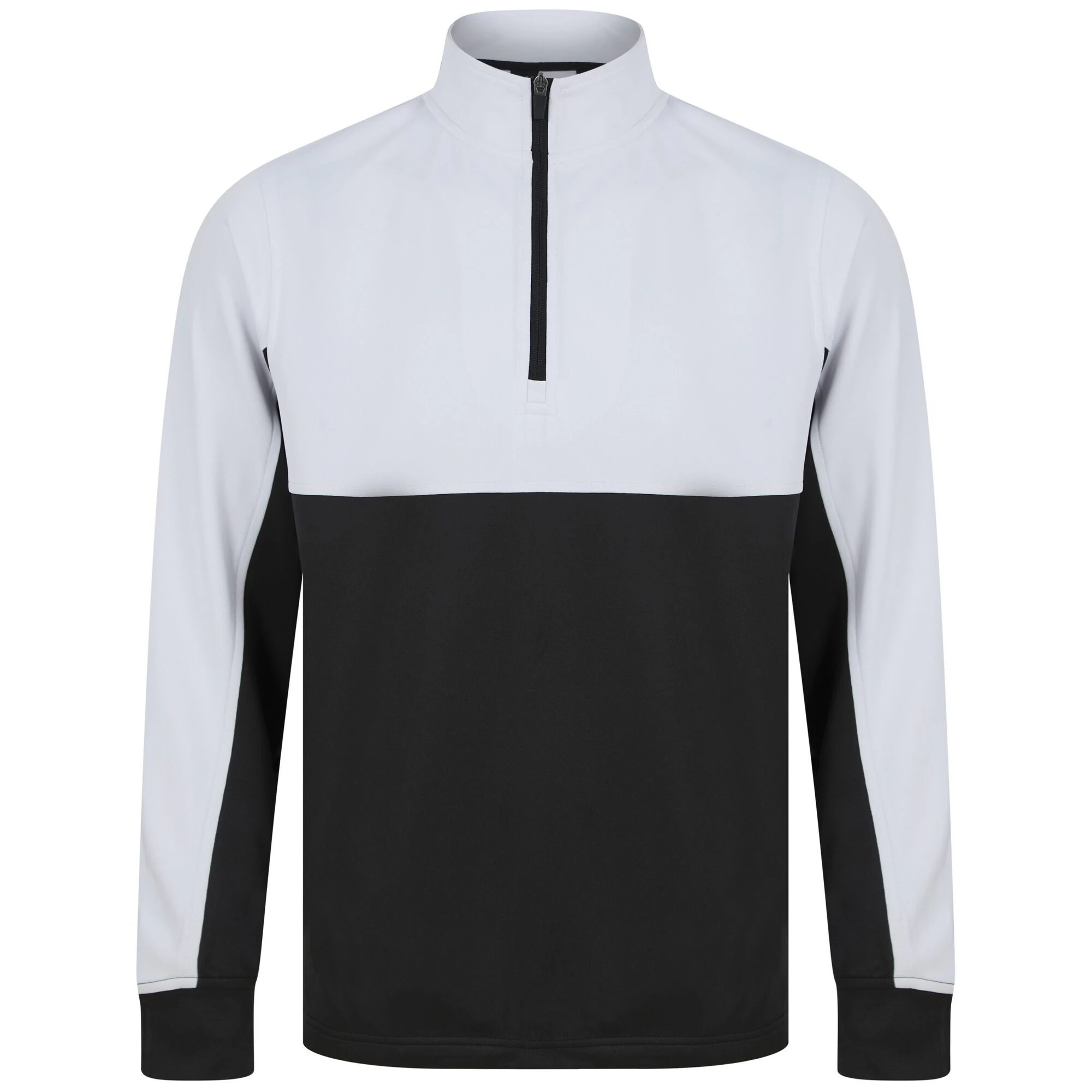 Finden & Hales Mens Quarter Zip Track Top (Black/White) - RW8323