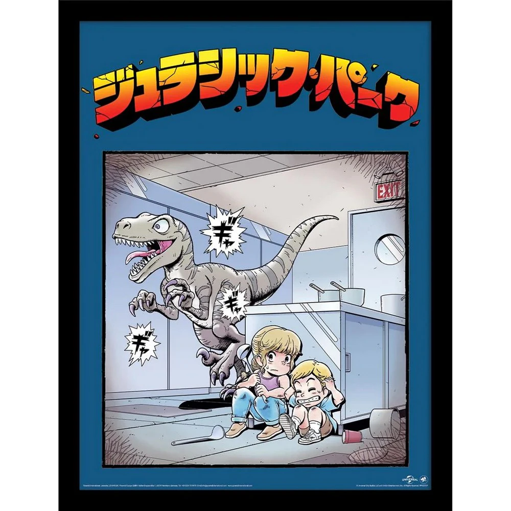 Jurassic Park Anime Poster (Blue/Yellow/Red) - PM5639