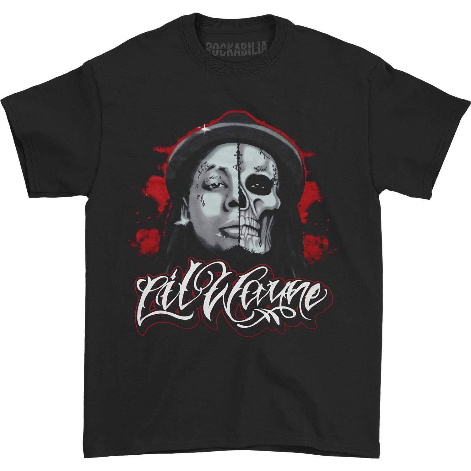 Lil Wayne Unisex Adult Skull Sketch Cotton T-Shirt (Black) - RO8346