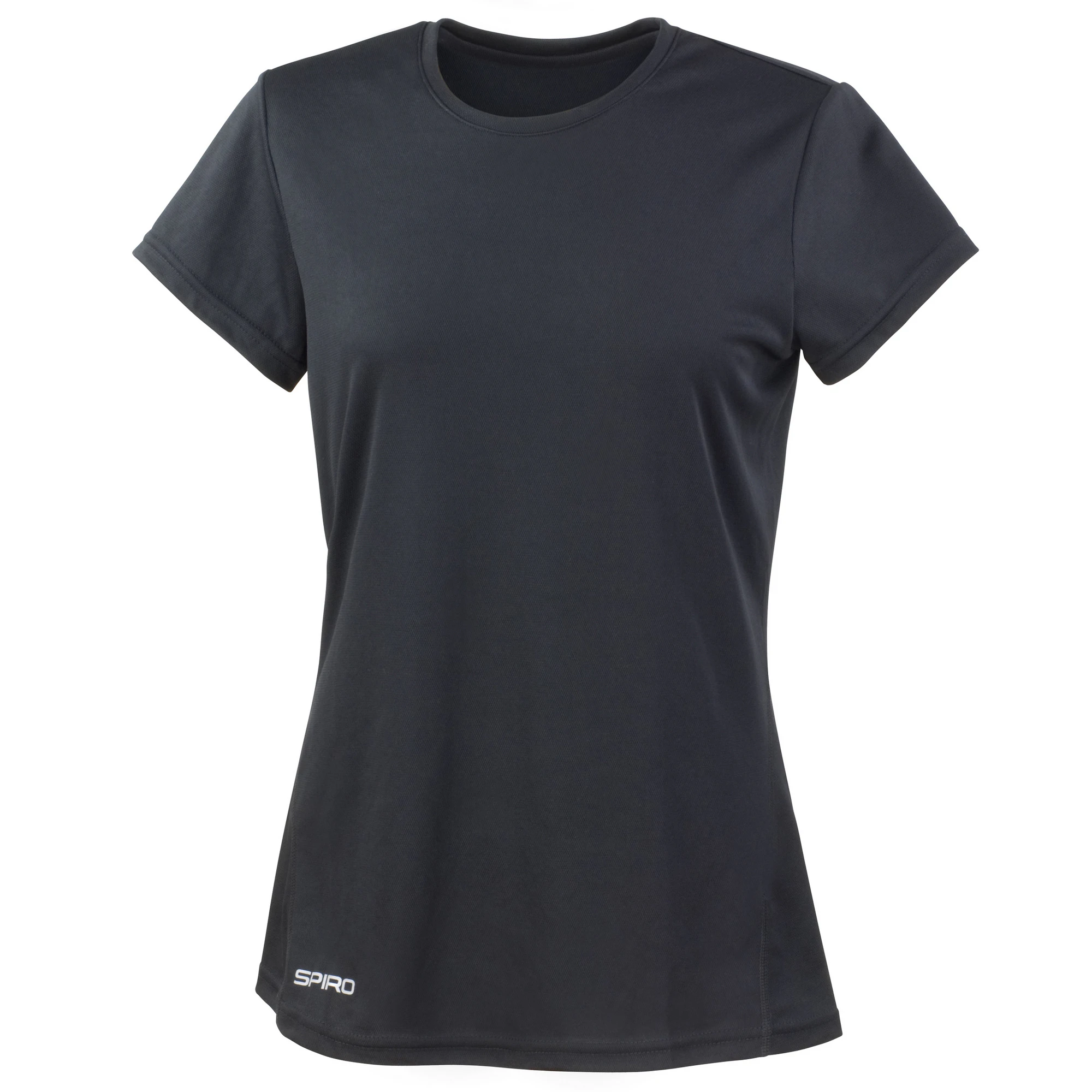 Spiro Womens Sports Quick-Dry Short Sleeve Performance T-Shirt (Black) - RW1490