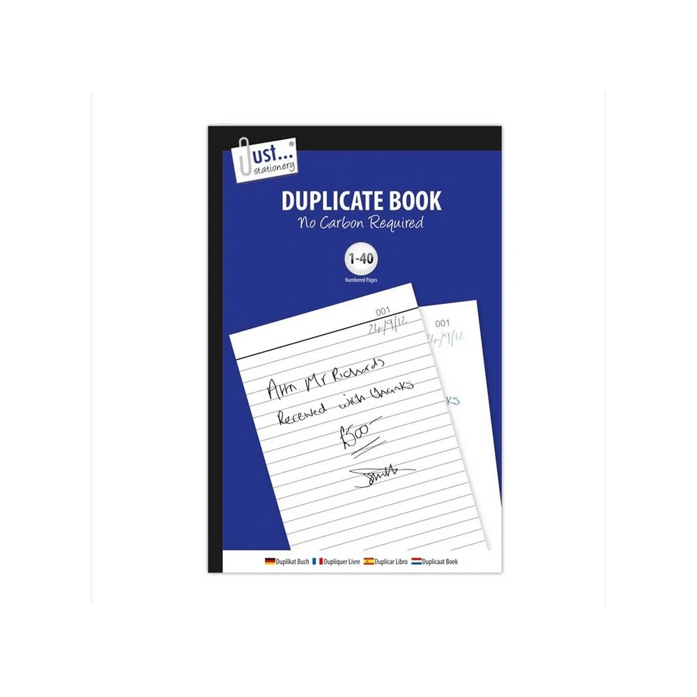 Just Stationery Carbonless Copy Paper Receipt Book (White) - SG21361