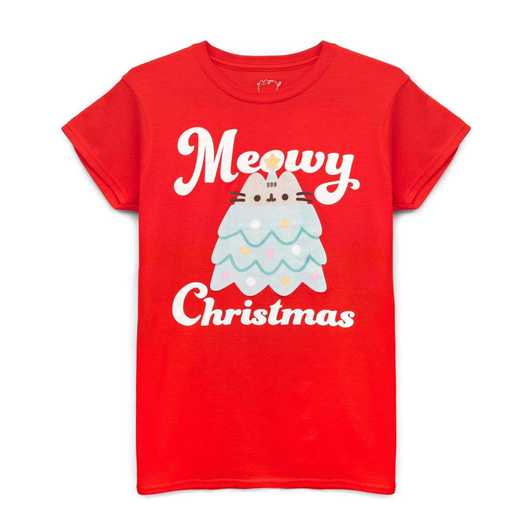 Pusheen Womens Meowy Christmas T-Shirt (Red) - NS6681