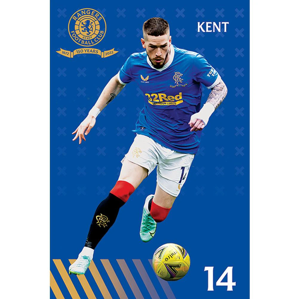 Rangers FC Ryan Kent Poster (Blue) - TA9101