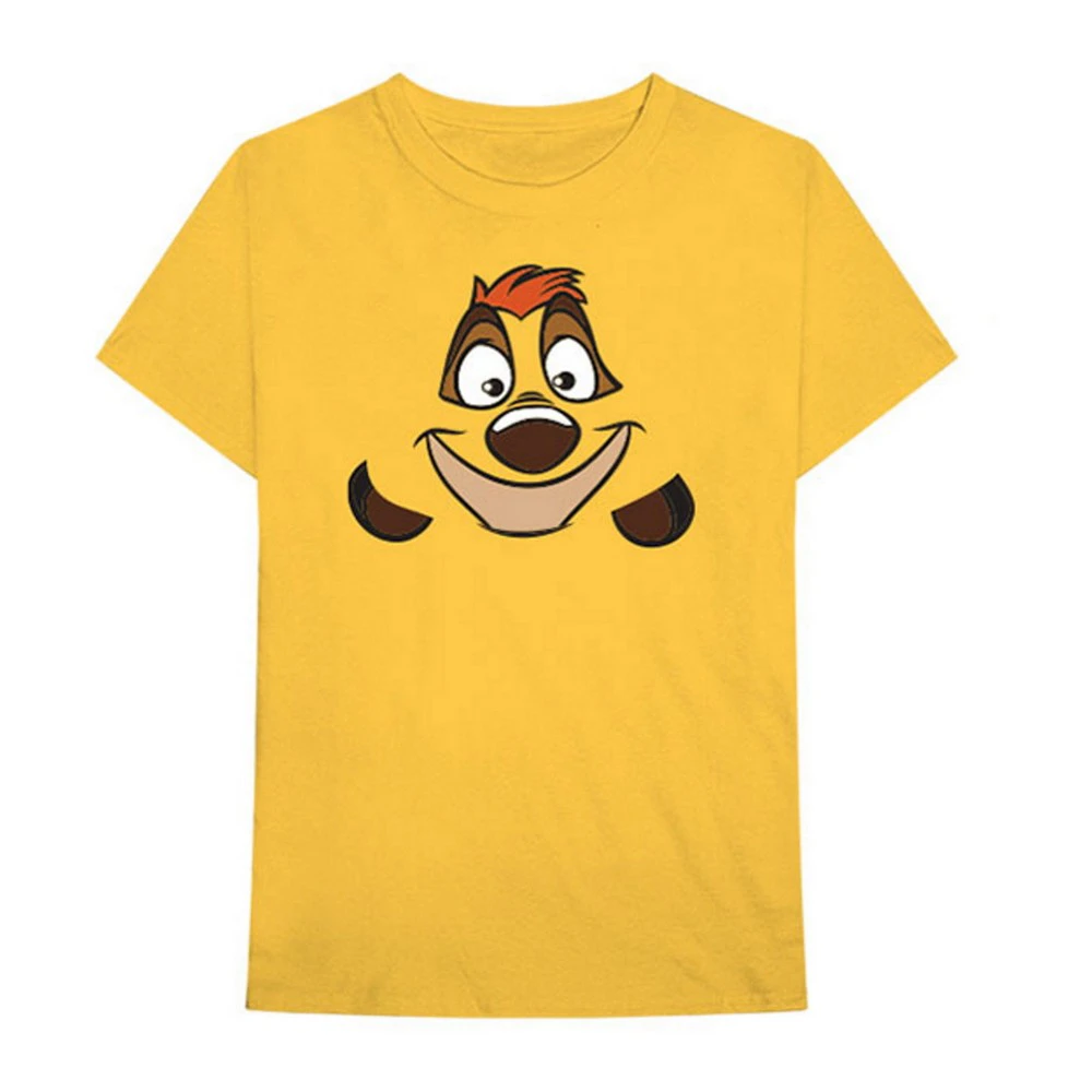 The Lion King Unisex Adult Timon Back Print Cotton T-Shirt (Yellow) - RO7158