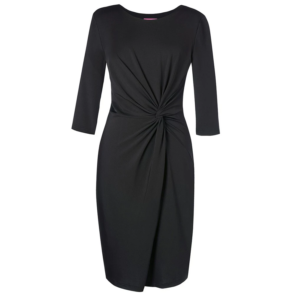 Brook Taverner Womens One Neptune Midi Dress (Black) - PC5990