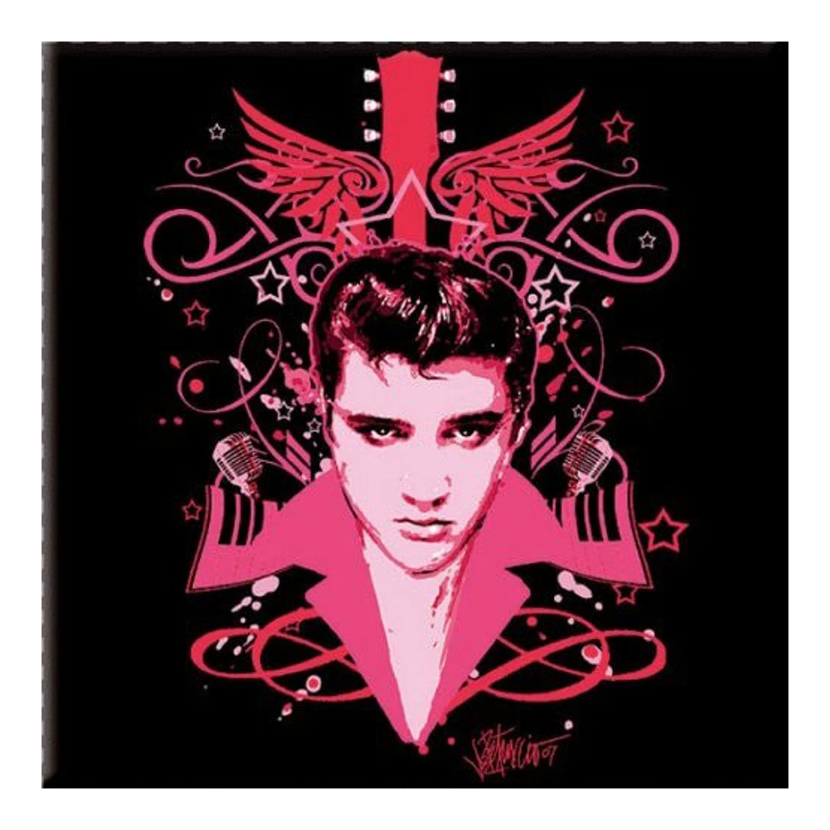 Elvis Presley Let´s Face It Fridge Magnet (Black/Red) - RO9545