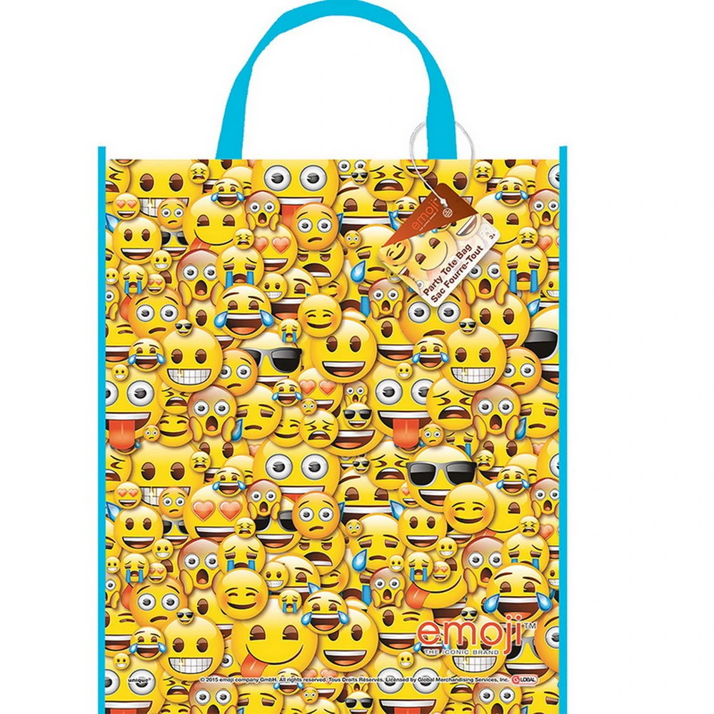 Emoji Plastic Tote Bag (Yellow/Blue) - SG24121