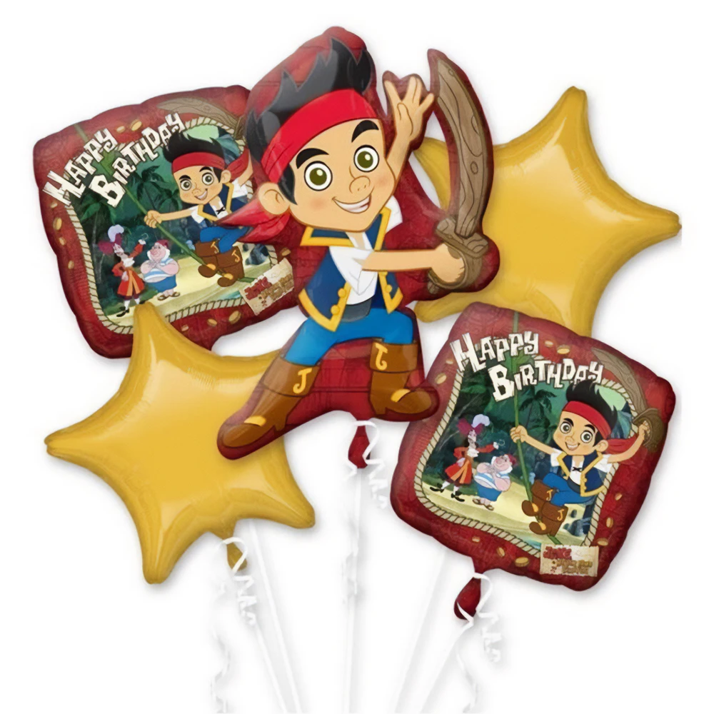 Jake And The Never Land Pirates Foil Bouquet Happy Birthday Balloon Bouquet (Multicoloured) - SG32608