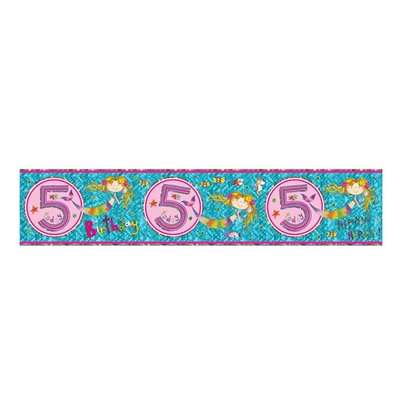 Rachel Ellen Mermaid 5th Birthday Banner (Blue/Purple) - SG28446