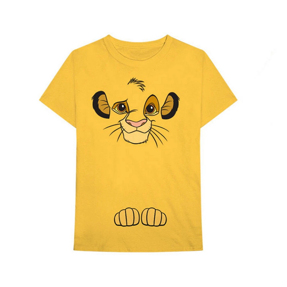 The Lion King Unisex Adult Simba Back Print Cotton T-Shirt (Yellow) - RO7153