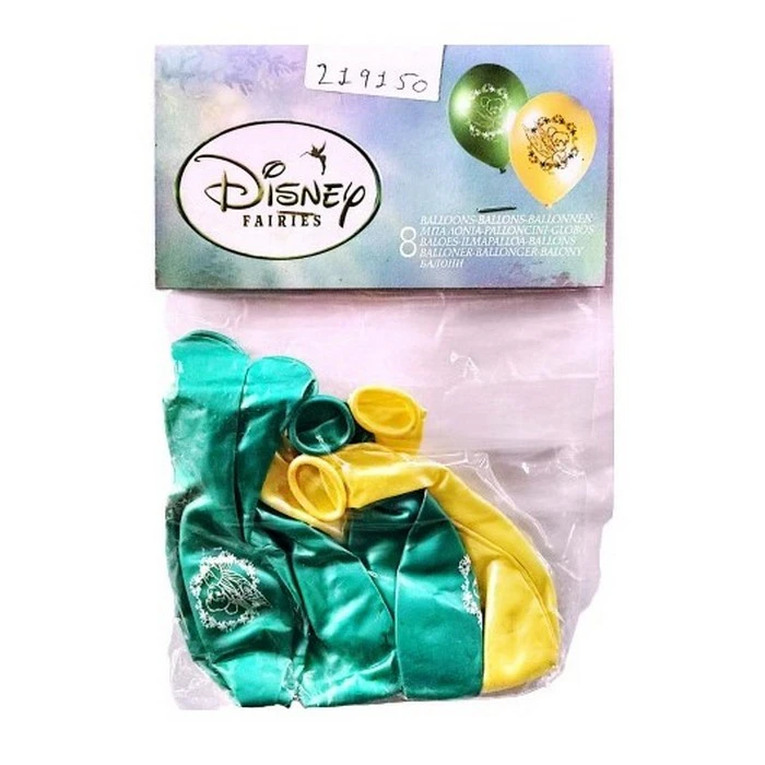 Disney Fairies Latex Character Balloons (Pack of 8) (Green/Yellow) - SG34473