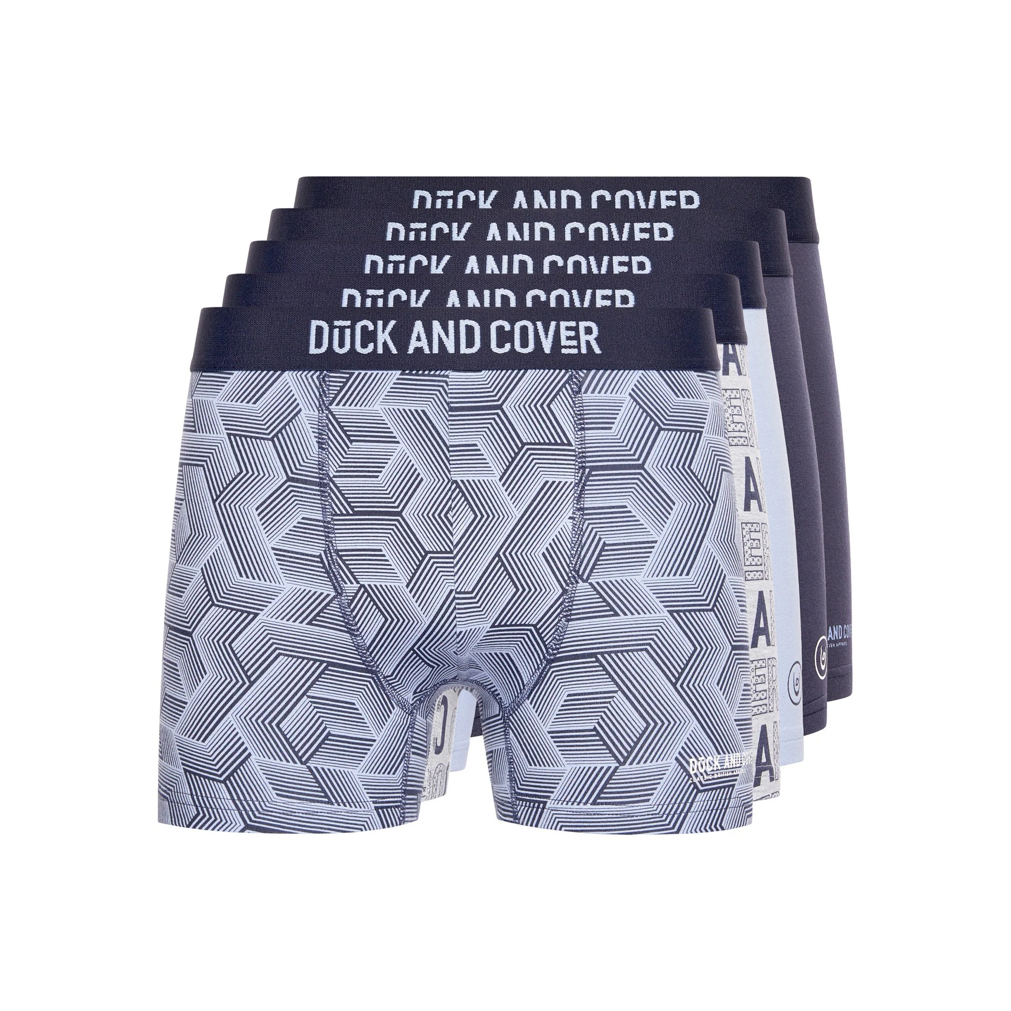 Duck and Cover Mens Quendle Boxer Shorts (Pack of 5) (Multicoloured) - BG1354