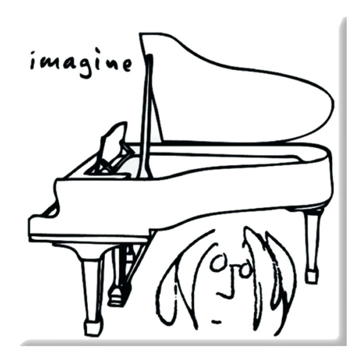 John Lennon Imagine Fridge Magnet (White/Black) - RO9549