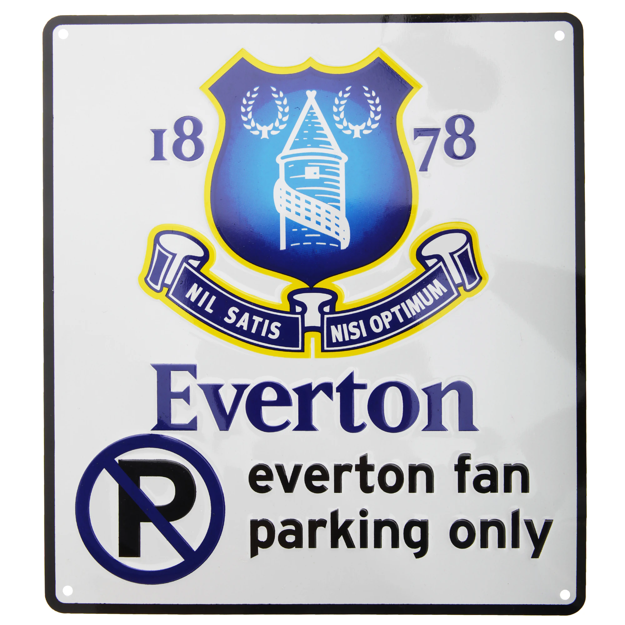 Everton FC Official Metal Football Crest No Parking Sign (White/Blue) - SG1328