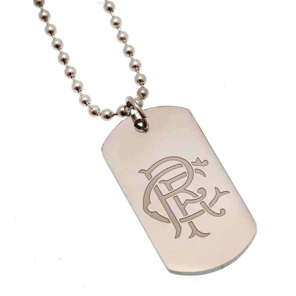 Rangers FC Engraved Dog Tag And Chain (Silver) - TA9830