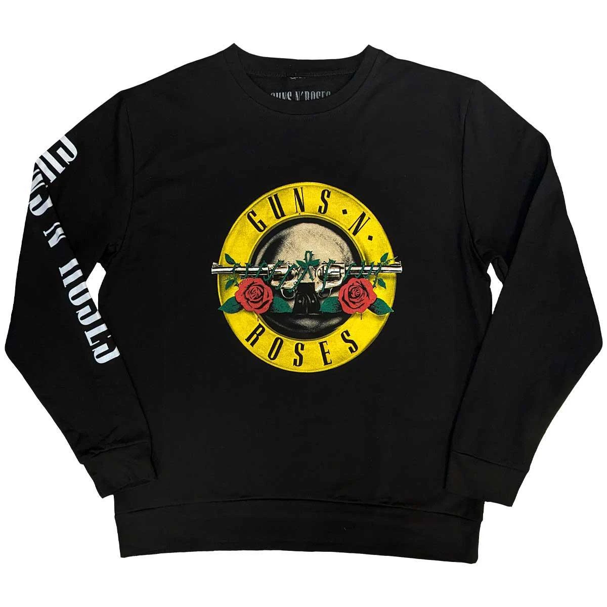 Guns N Roses Unisex Adult Classic Sleeve Print Logo Sweatshirt (Black) - RO9328