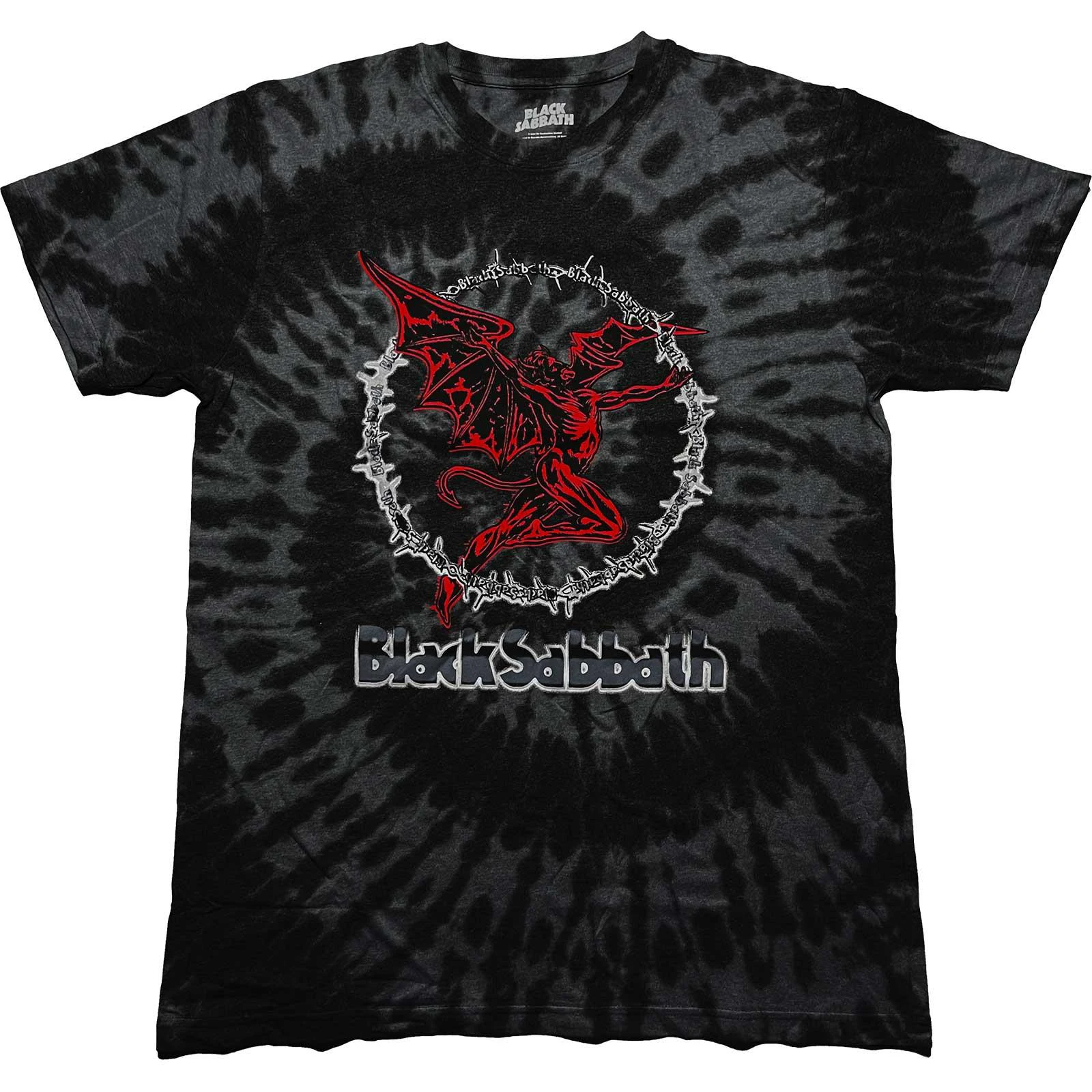 Black Sabbath Unisex Adult Red Henry Tie Dye T-Shirt (Black) - RO5633