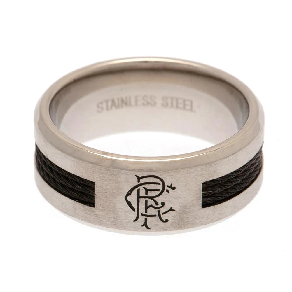 Rangers FC Inlay Ring (Silver/Black) - TA9831