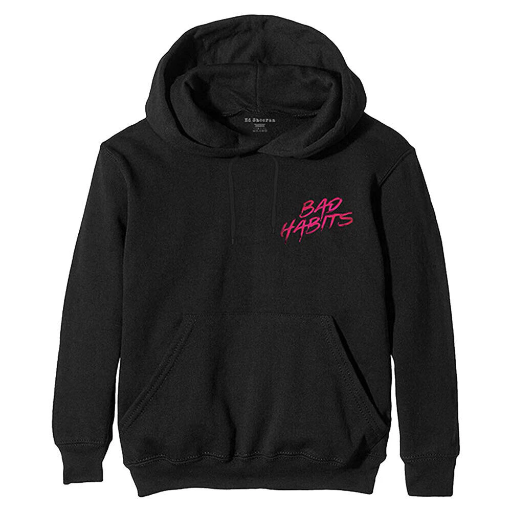 Ed Sheeran Unisex Adult Bad Habits Pullover Hoodie (Black) - RO4062