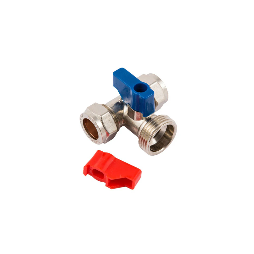 Securplumb Washing Machine Tap (Silver/Blue/Red) - ST8709