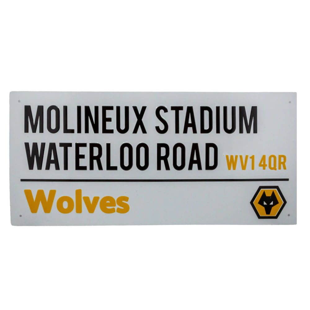 Wolverhampton Wanderers FC Molineux Stadium Crest Street Sign (White) - SG35465